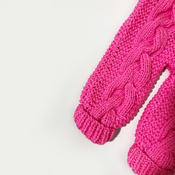 Baby Knitwear Cat Ear Hooded Pram With Booties - Picture 5 of 7